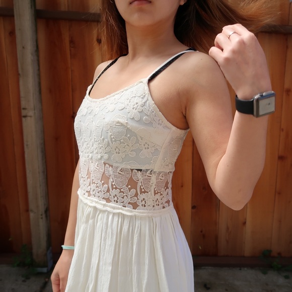 Urban Outfitters Pins And Needles Lace Cream Dress - Picture 3 of 5